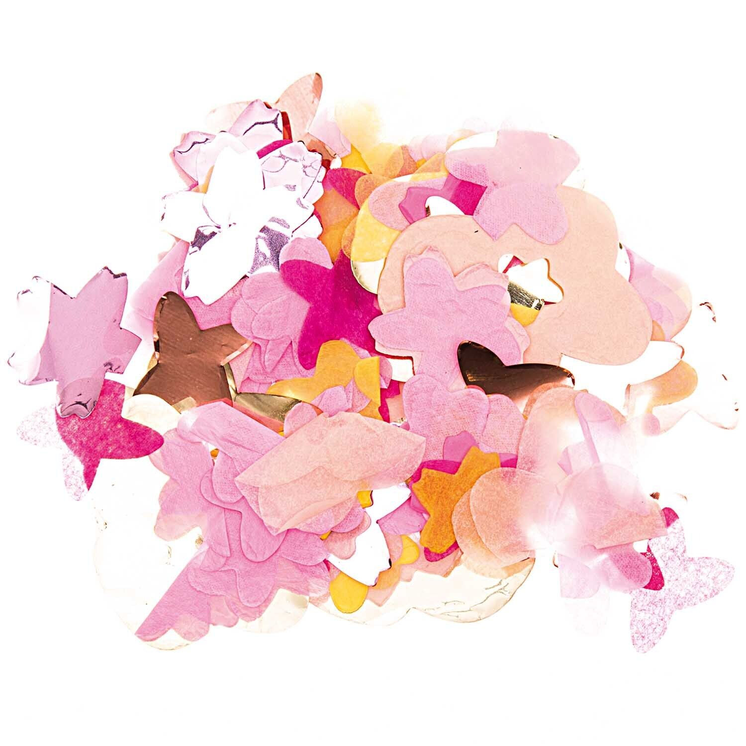Konfetti Bl�ten mit Metallic-Folie, Rosa Mix, 20 g