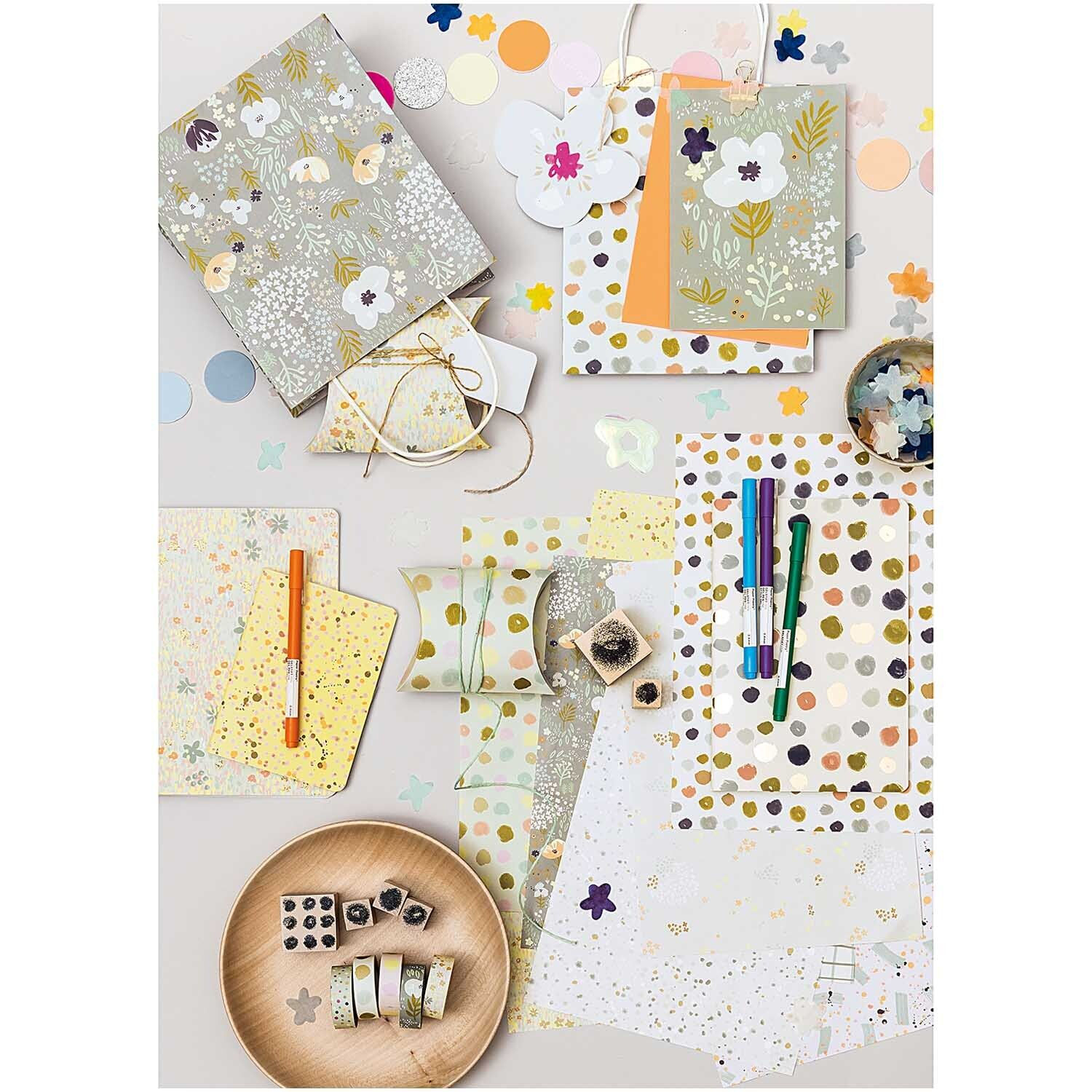 Konfetti Bl�ten mit Metallic-Folie, Blau Mix, 20 g Bild 3