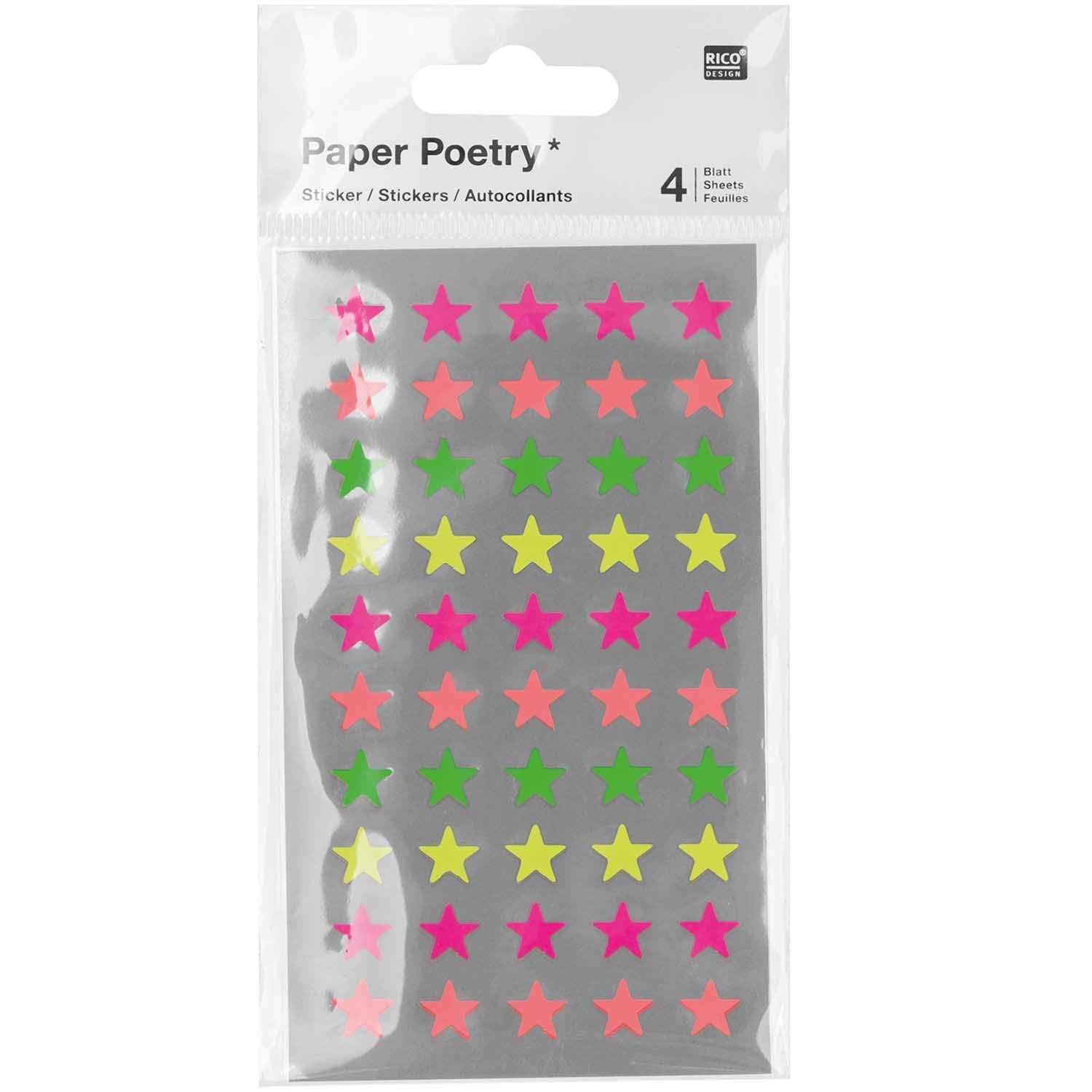 NEU Office Sticker Sterne, neon, Gr��e S, 4 Blatt Bild 2