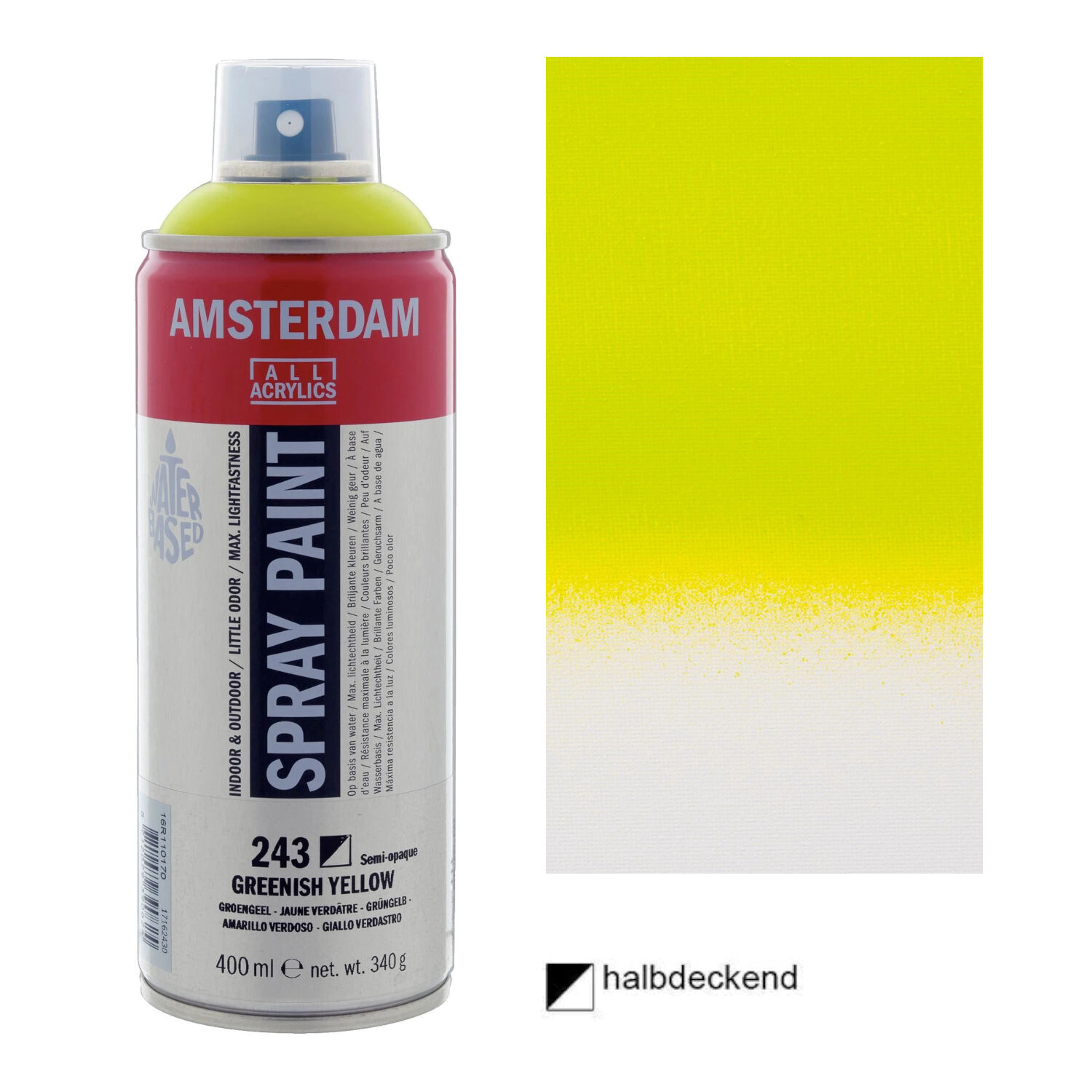 Amsterdam Spr�hfarbe 400 ml, Gr�ngelb