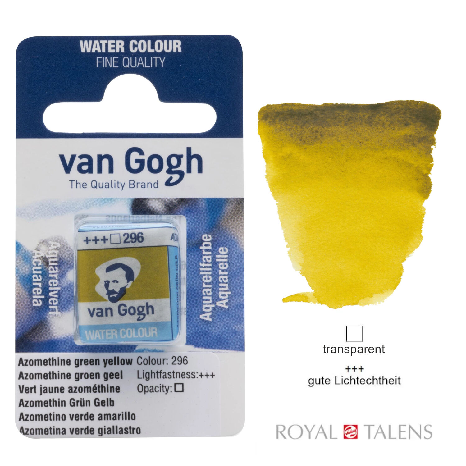 NEU Van Gogh Aquarellfarbe, Azomethin Gr�n Gelb, 1/2 Napf