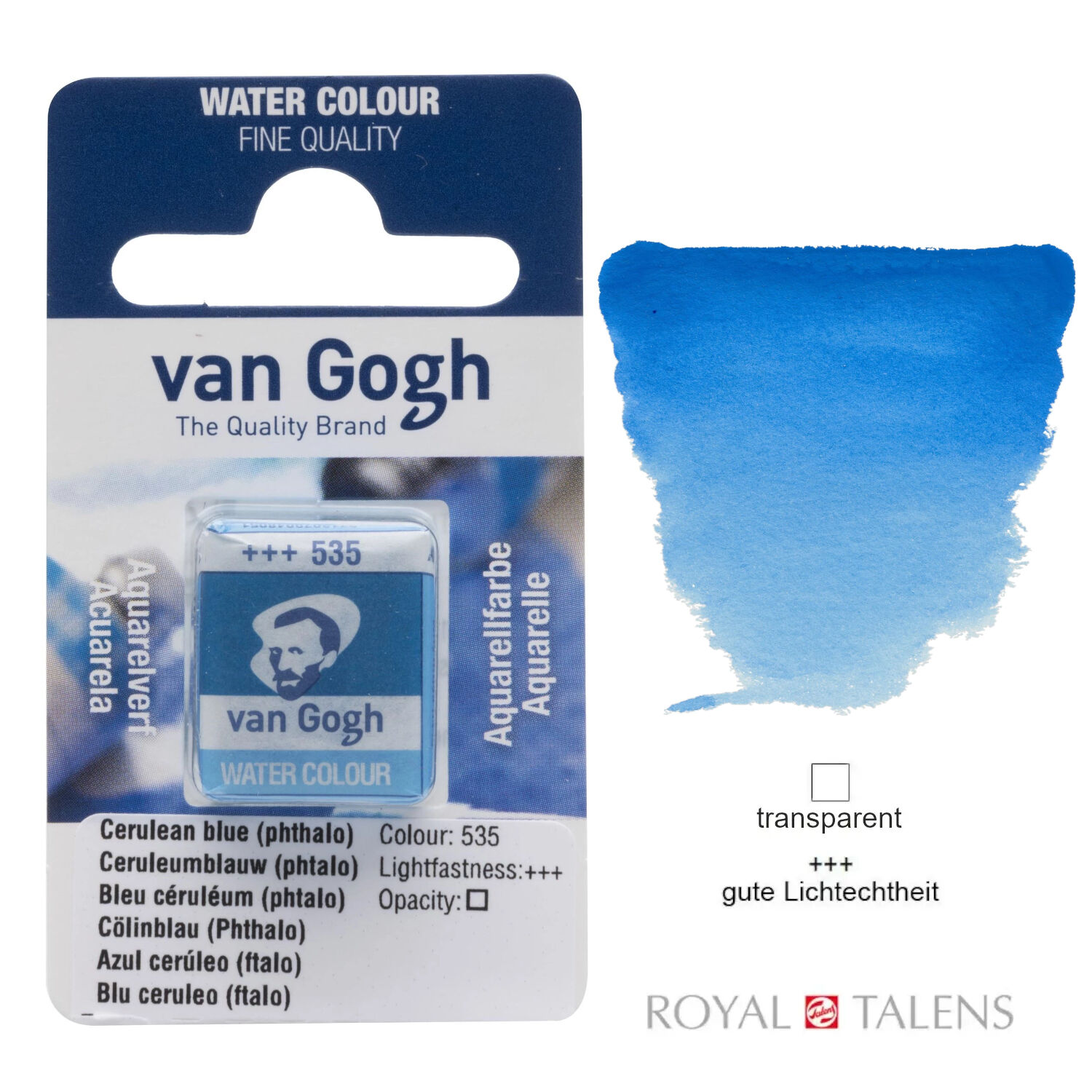 Van Gogh Aquarellfarbe, C�linblau (phthalo), 1/2 Napf