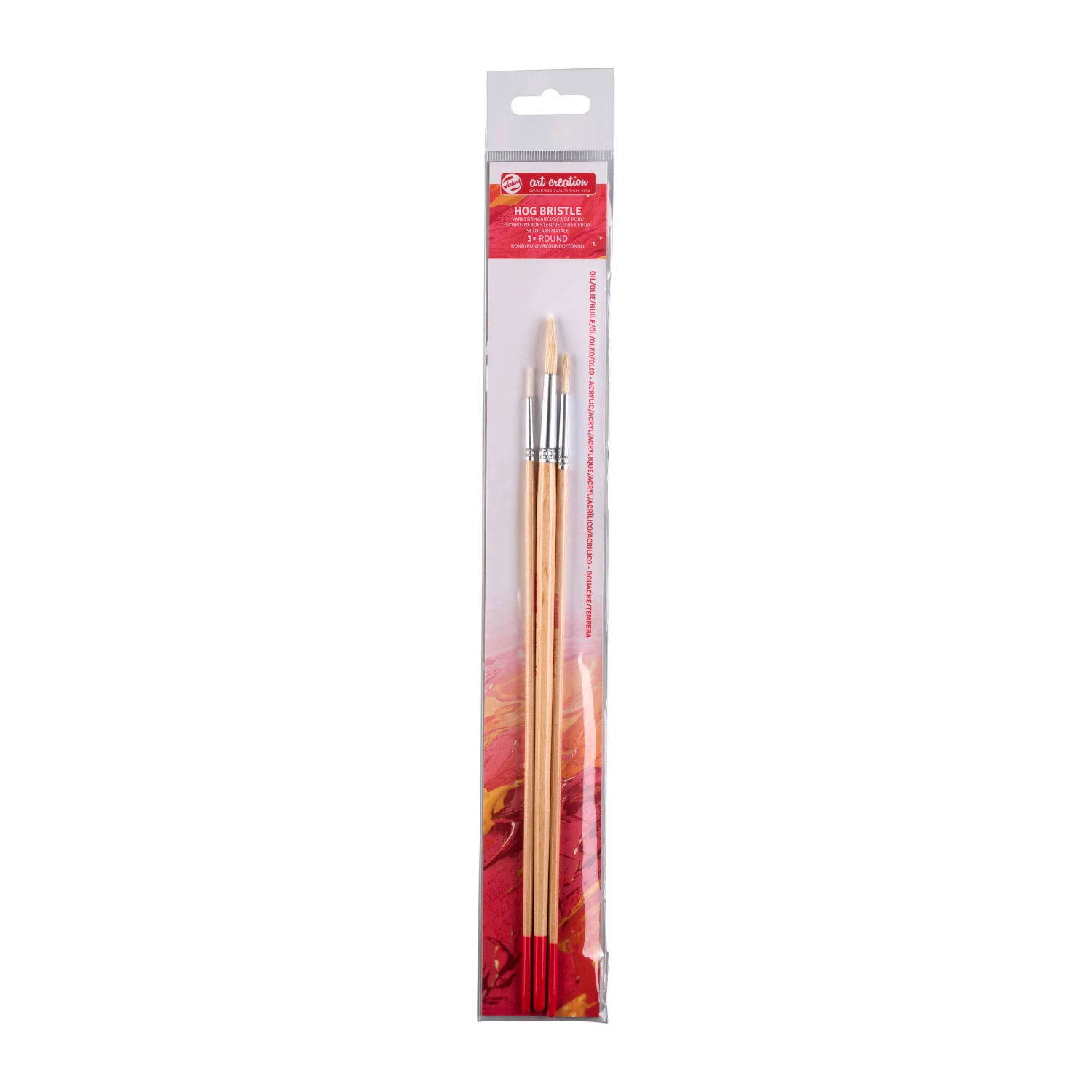NEU ArtCreation �l- & Acrylpinsel, Schweineborste Rund, 3er Set, No. 2, 6, 10 Bild 2