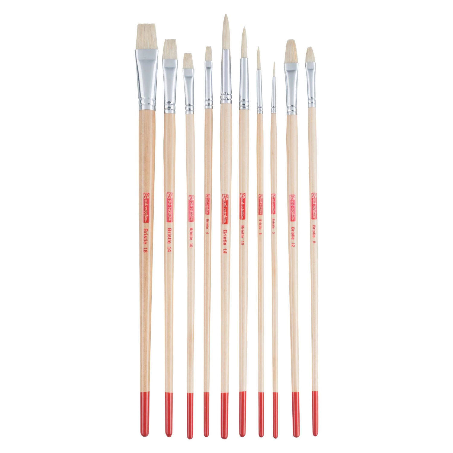 NEU ArtCreation �l- & Acrylpinsel, Schweineborste, 10 Pinsel sortiert