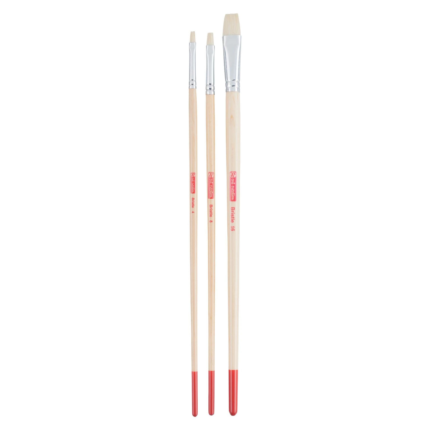 NEU ArtCreation �l- & Acrylpinsel, Schweineborste Flach, 3er Set, No. 4, 8, 16