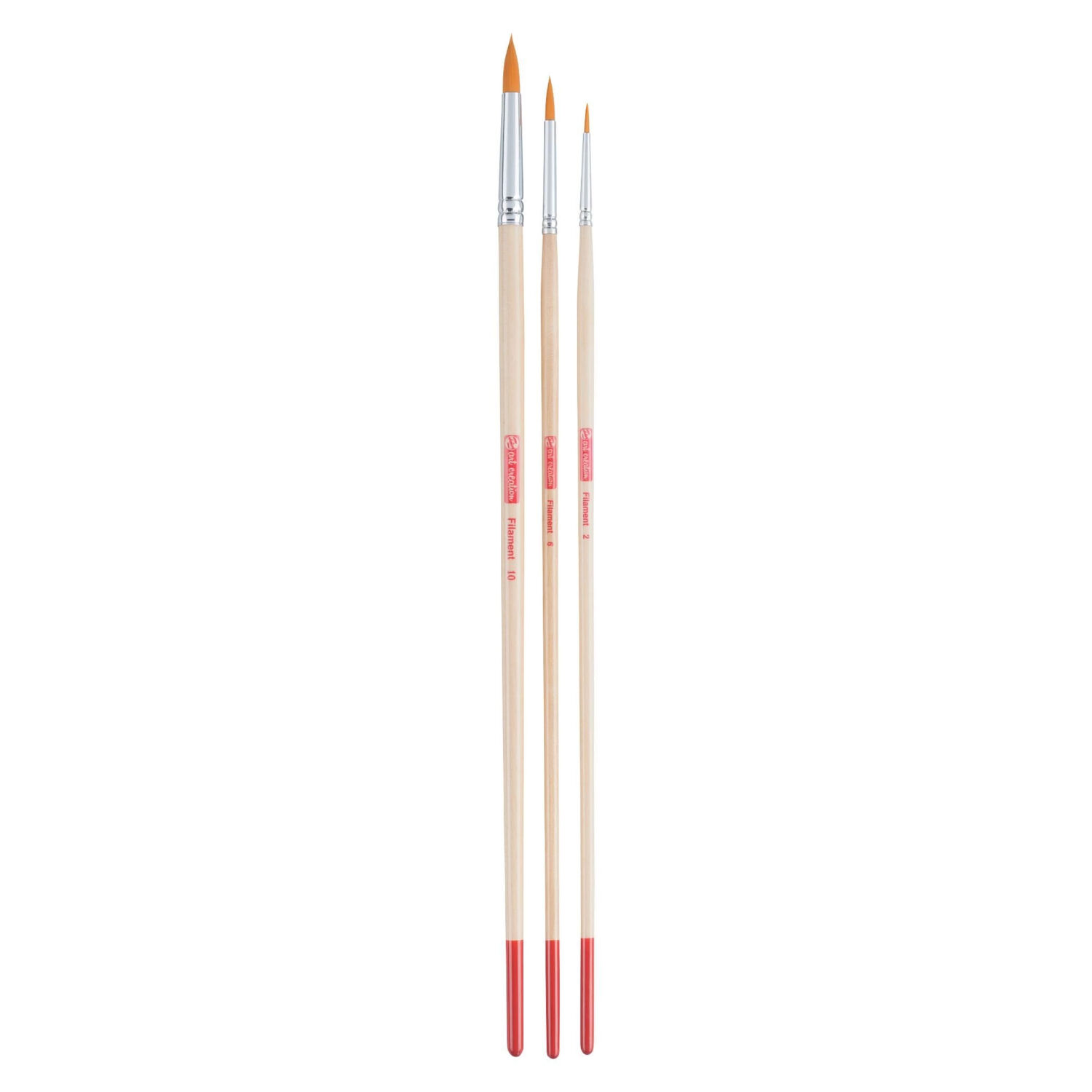 NEU ArtCreation �l- & Acrylpinsel, Synthetik, langer Stiel, 3 Rundpinsel, 2, 6, 10