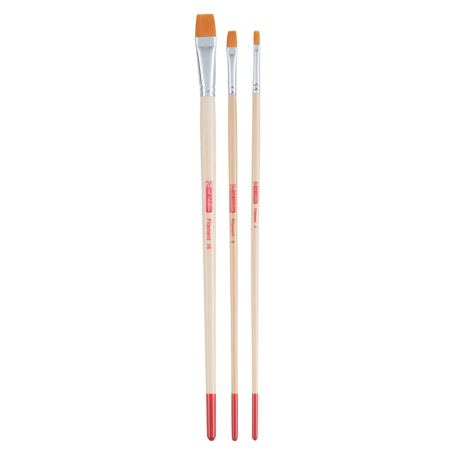 NEU ArtCreation �l- & Acrylpinsel, Synthetik, langer Stiel, 3 Flachpinsel, 4, 8, 16