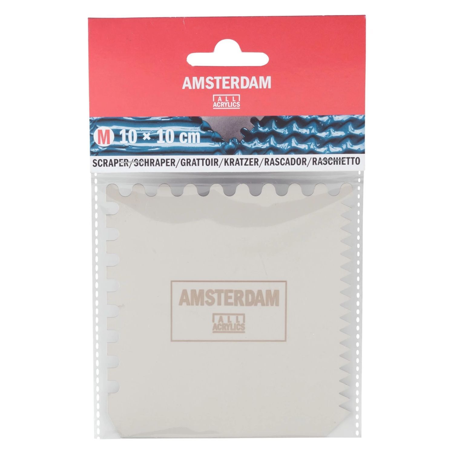 Amsterdam Metallspachtel gezackt / Scraper 10x10 cm