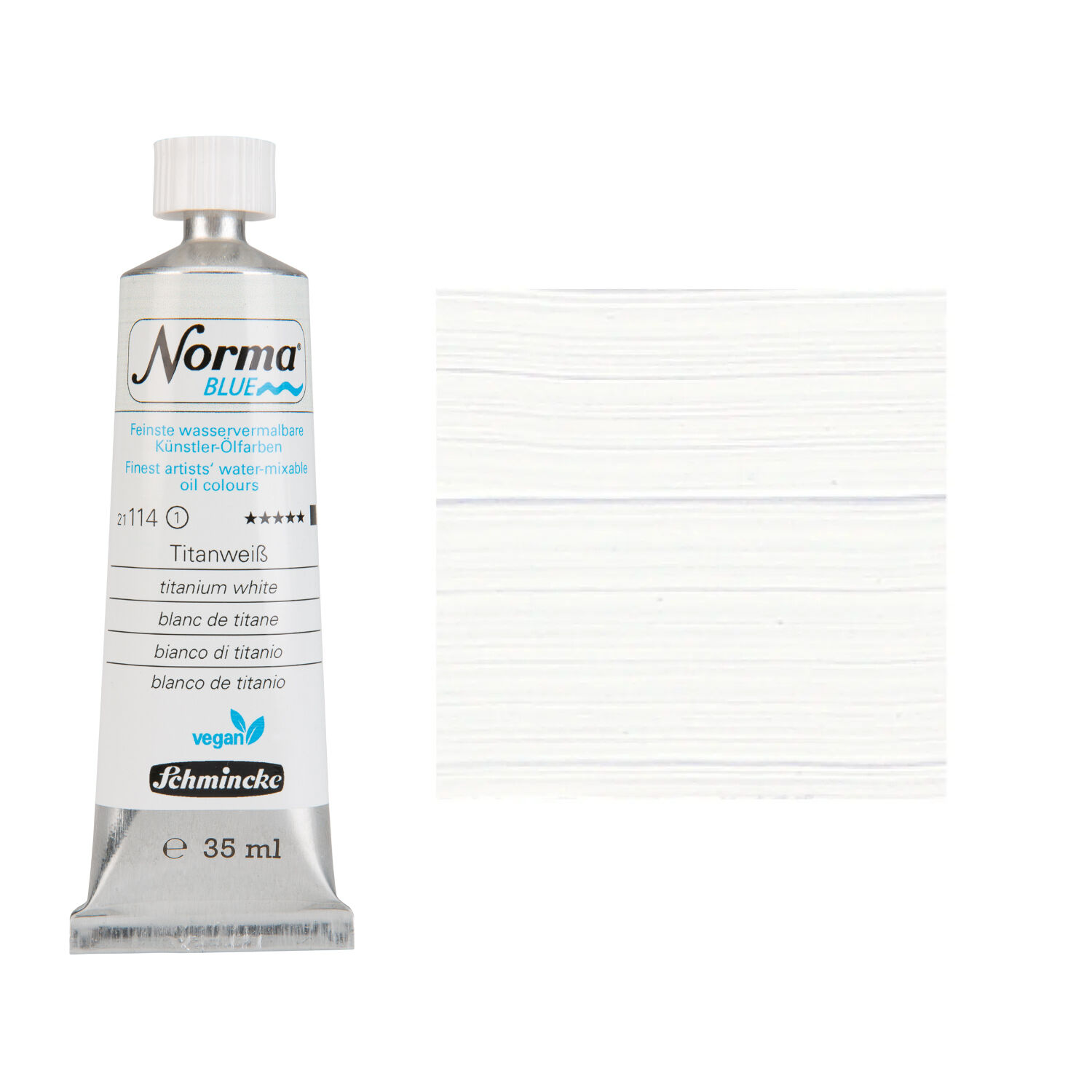 NEU Schmincke Norma BLUE, wasservermalbare �lfarbe, 35 ml, Titanwei�