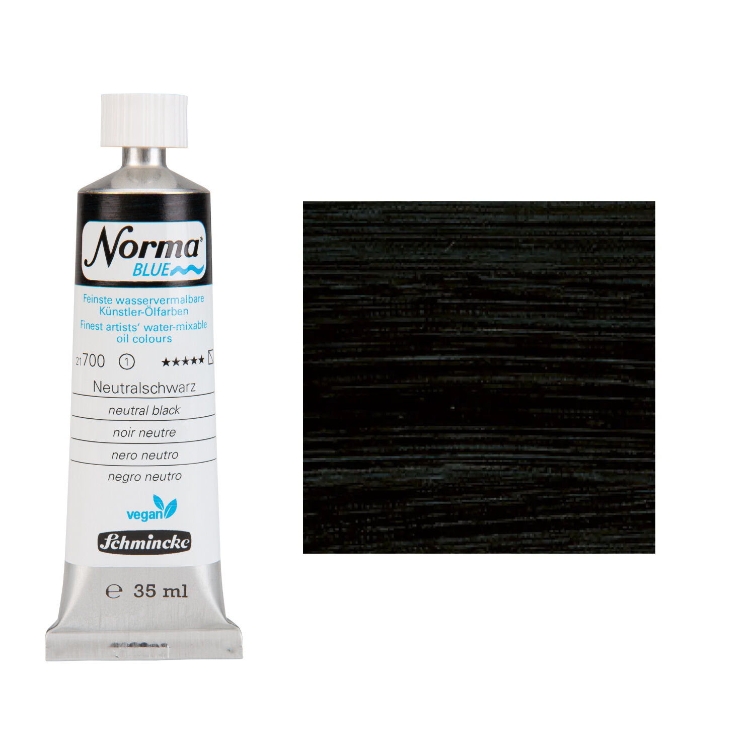 NEU Schmincke Norma BLUE, wasservermalbare �lfarbe, 35 ml, Neutralschwarz