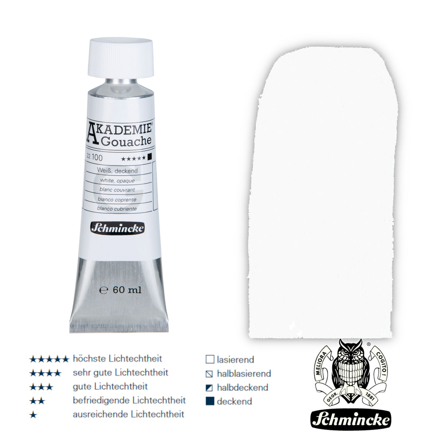 Schmincke Akademie Gouache, 60ml, Wei� deckend