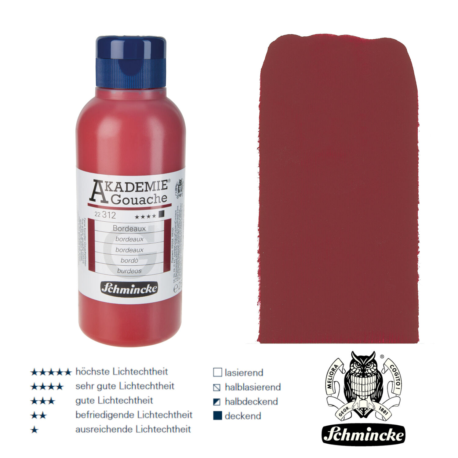 SALE Schmincke Akademie Gouache, 250ml Bordeaux