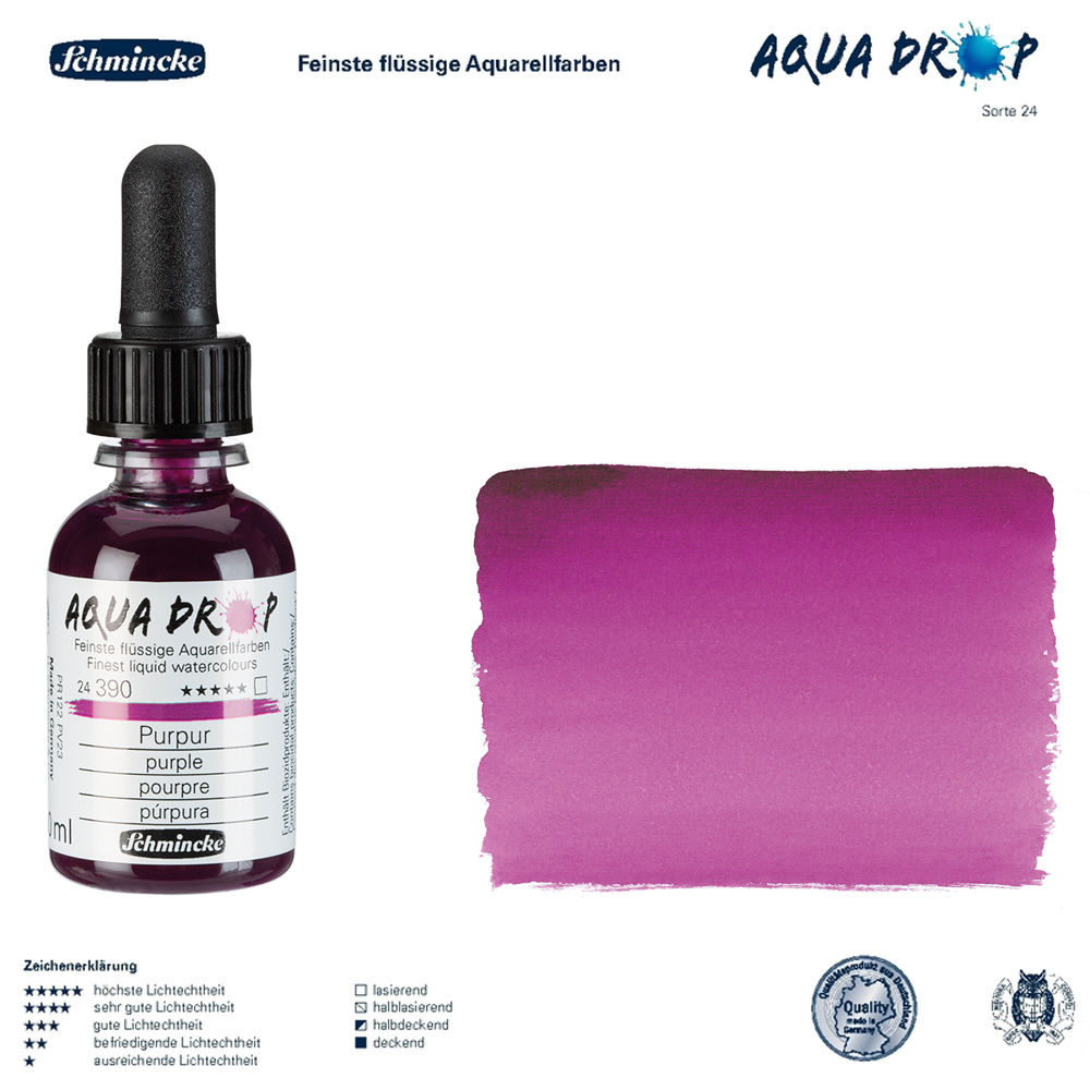 Schmincke AQUA DROP, fl�ssige Aquarellfarbe 30ml, Purpur