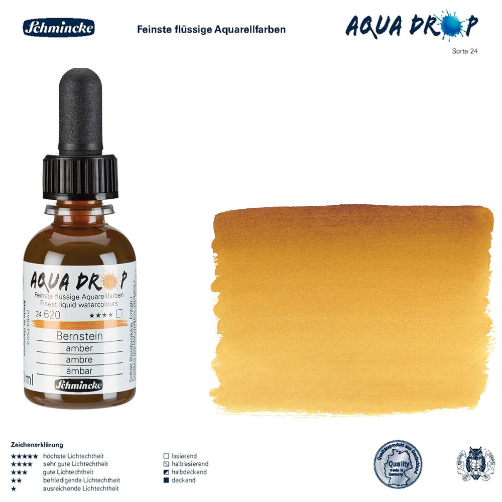 Schmincke AQUA DROP, fl�ssige Aquarellfarbe 30ml, Bernstein