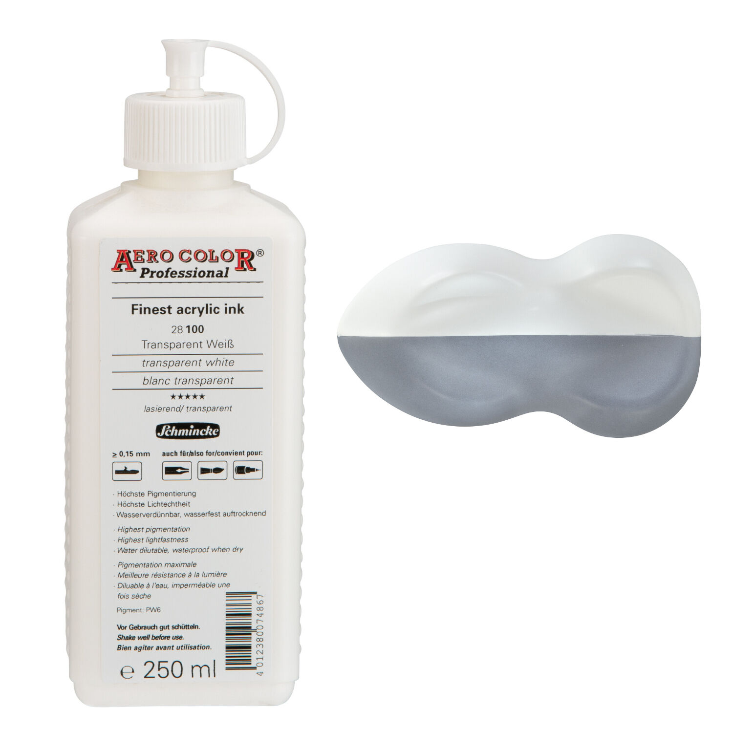 SALE AERO COLOR Airbrushfarbe 250ml Transp. Wei�