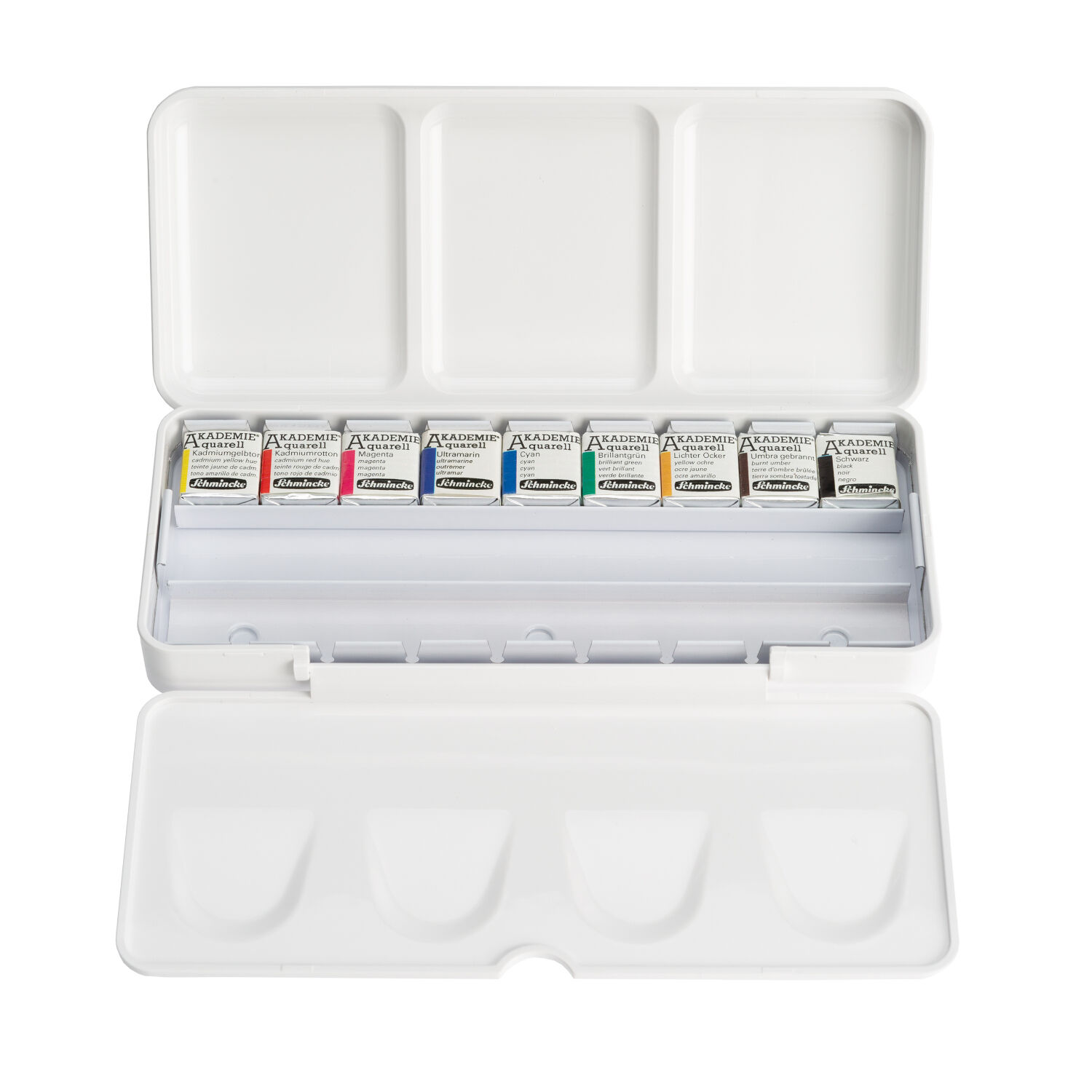 AKADEMIE Aquarellkasten, 9 x 1/2 N�pfchen