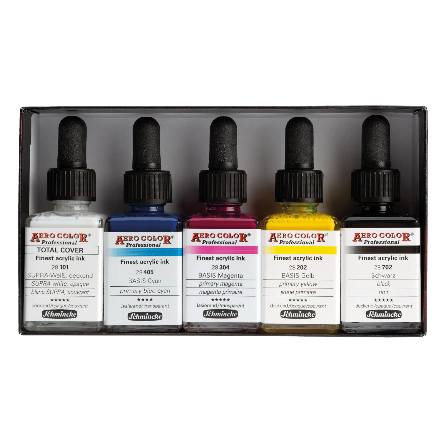 AERO COLOR Professional Airbrushfarben Kartonset, 5 x 28 ml Prim�rfarben Bild 2