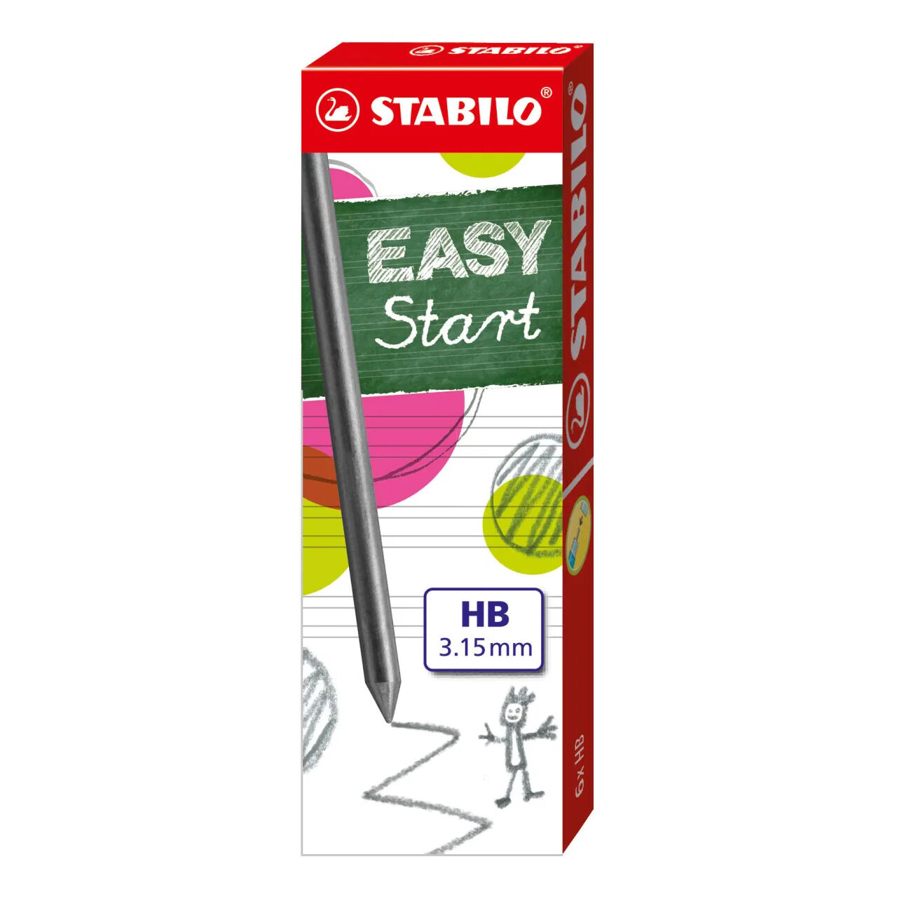 STABILO EASYergo 3.15 Druckbleistift Nachf�llminen HB, 6er Schachtel
