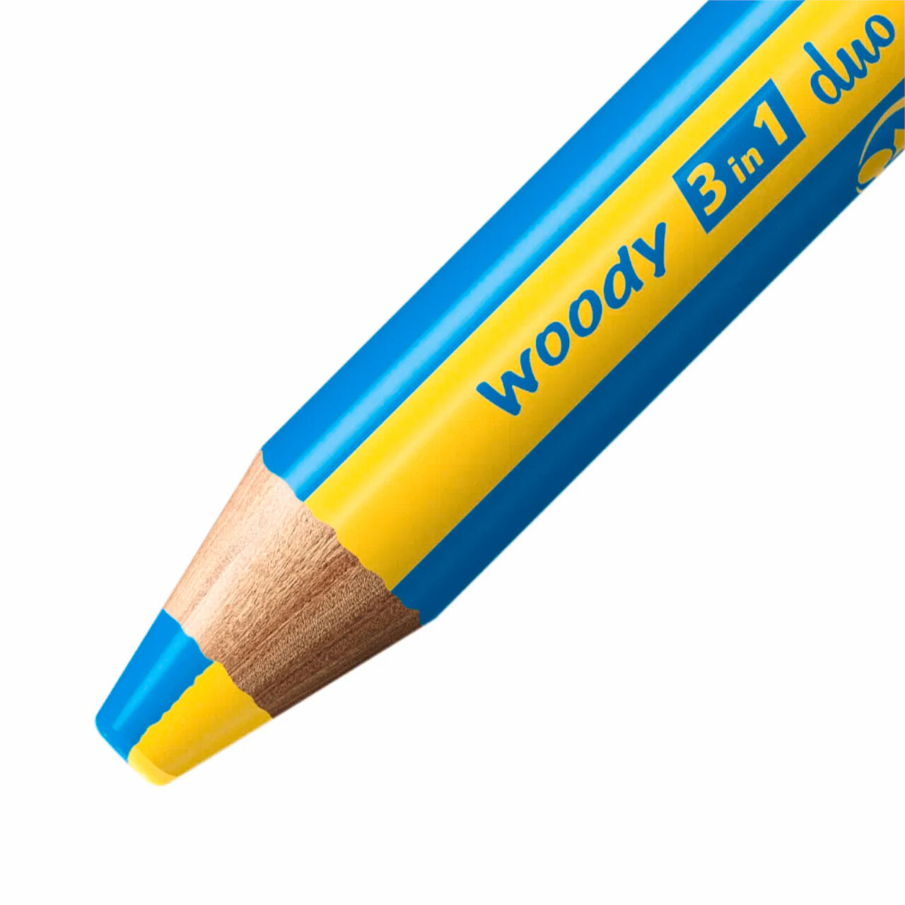 STABILO woody 3 in 1 Duo: Buntstift / Wasserfarbe / Wachsmalstift, 5er Etui mit Spitzer Bild 2