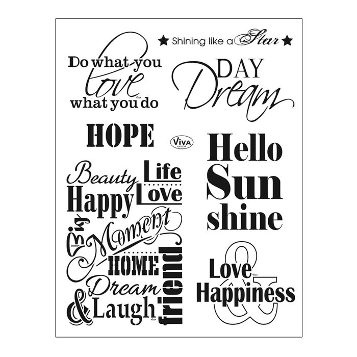 SALE Qualit�ts-Silikonstempel 14 x 18 cm, Spr�che