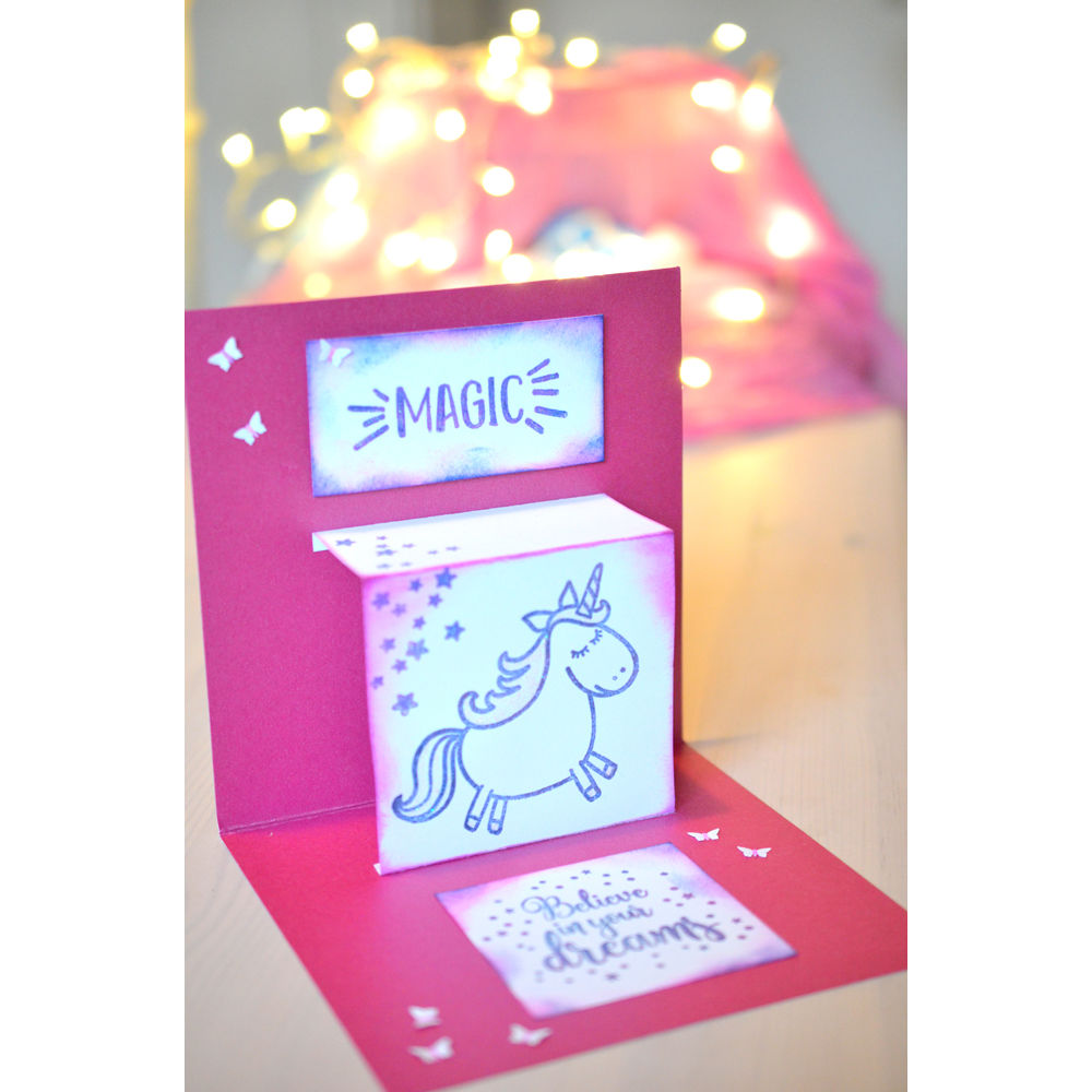 SALE Qualit�ts-Silikonstempel 14 x 18 cm, Unicorn Power Bild 2