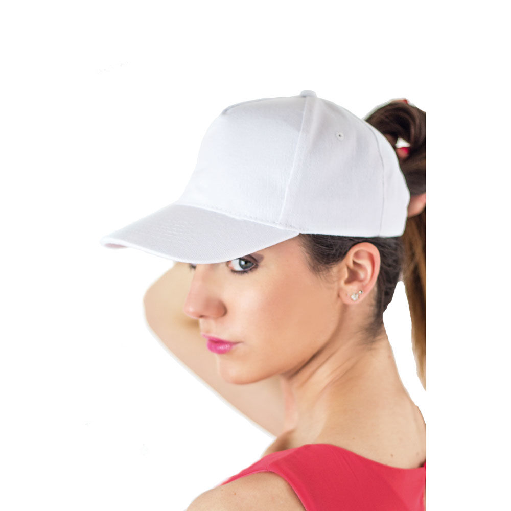 Baseball-Cap f�r Erwachsene, gr��enverstellbarer Klettverschluss, Wei� Bild 3