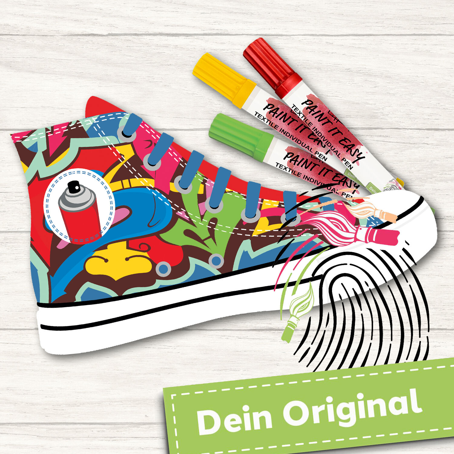NEU PAINT IT EASY Textilstift / Stoff-Malstift f�r helle Stoffe, 2-4 mm, Goldgelb Bild 2