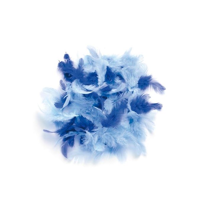 SALE Deco-Federn, Blau-sortiert, 2g