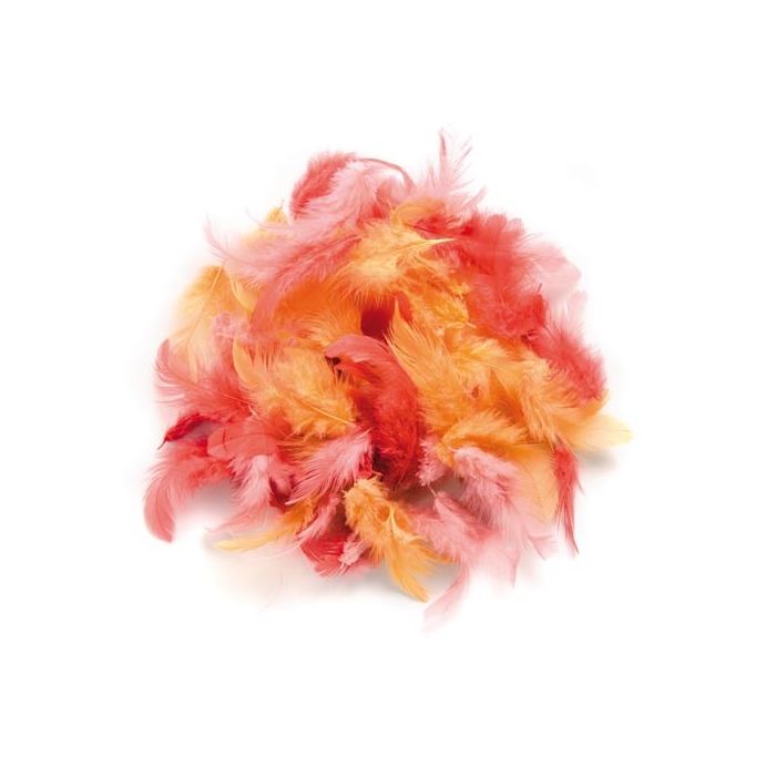 SALE Deco-Federn, Rot-sortiert, 2g