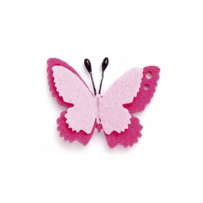 Filzschmetterling, Pink, 4x3 cm, 6 St�ck