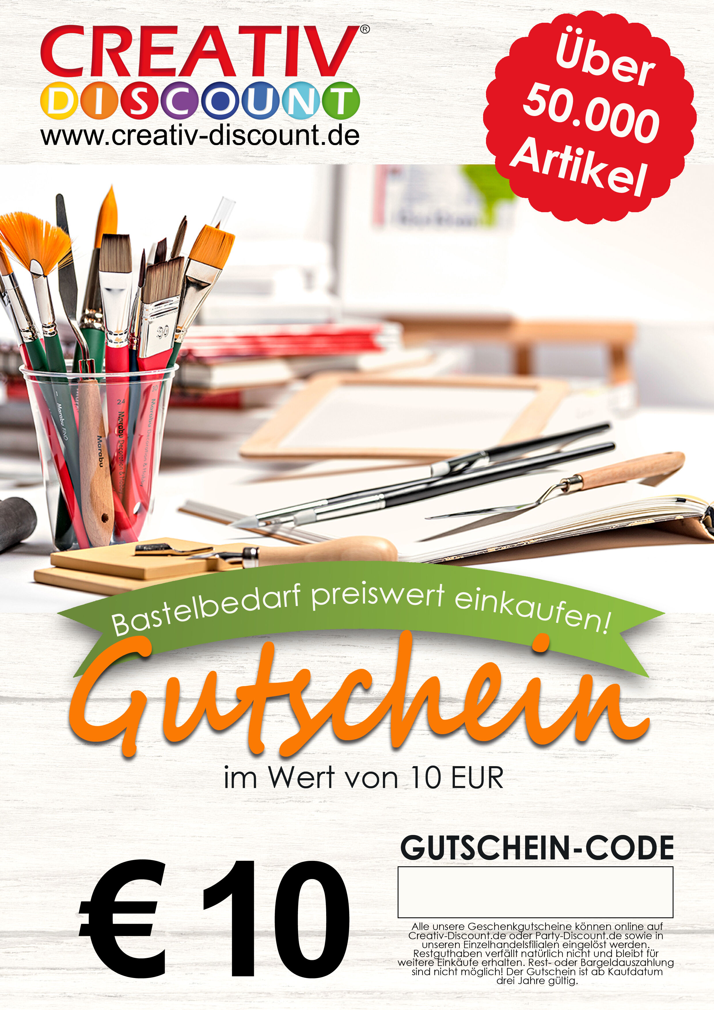 Geschenkgutschein nur ONLINE - Neutral - Wert 10,00 �