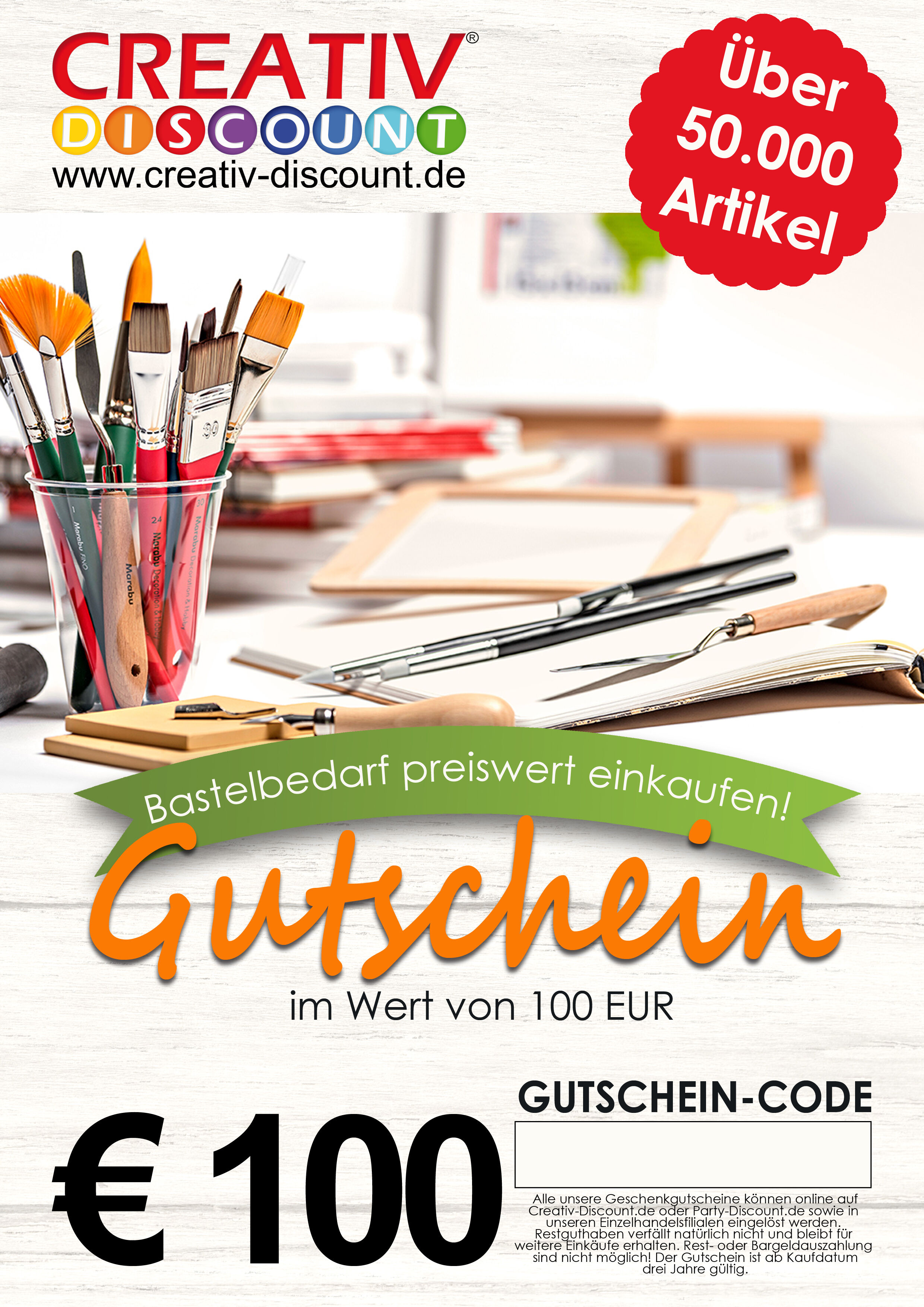 Geschenkgutschein nur ONLINE - Neutral - Wert 100,00 �