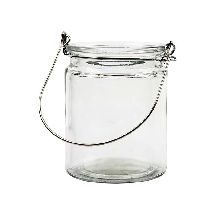 Glas-Laterne mit B�gel, 8x10cm, 1 St�ck