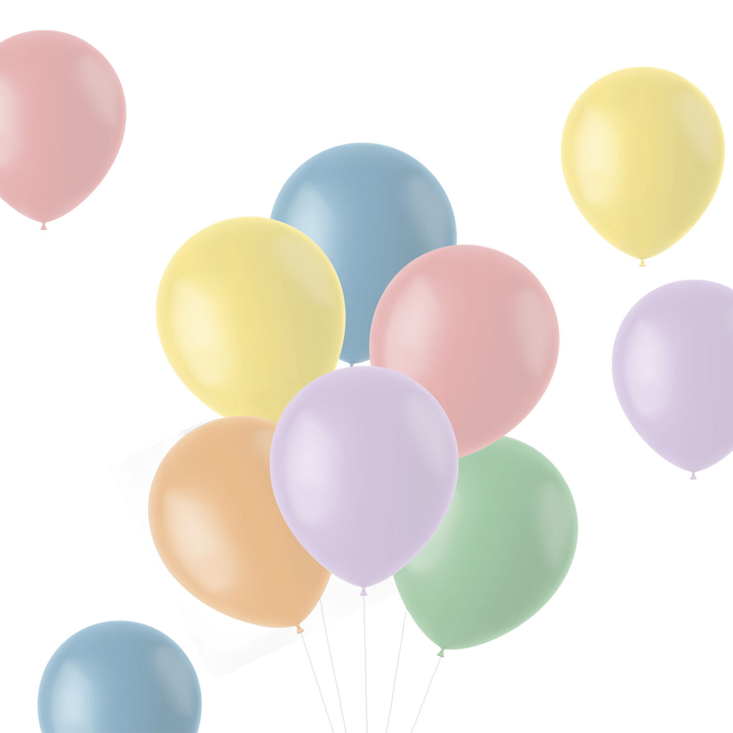 NEU Latex-Luftballons matt, 33cm, Pastellt�ne bunt gemischt, 100 St�ck