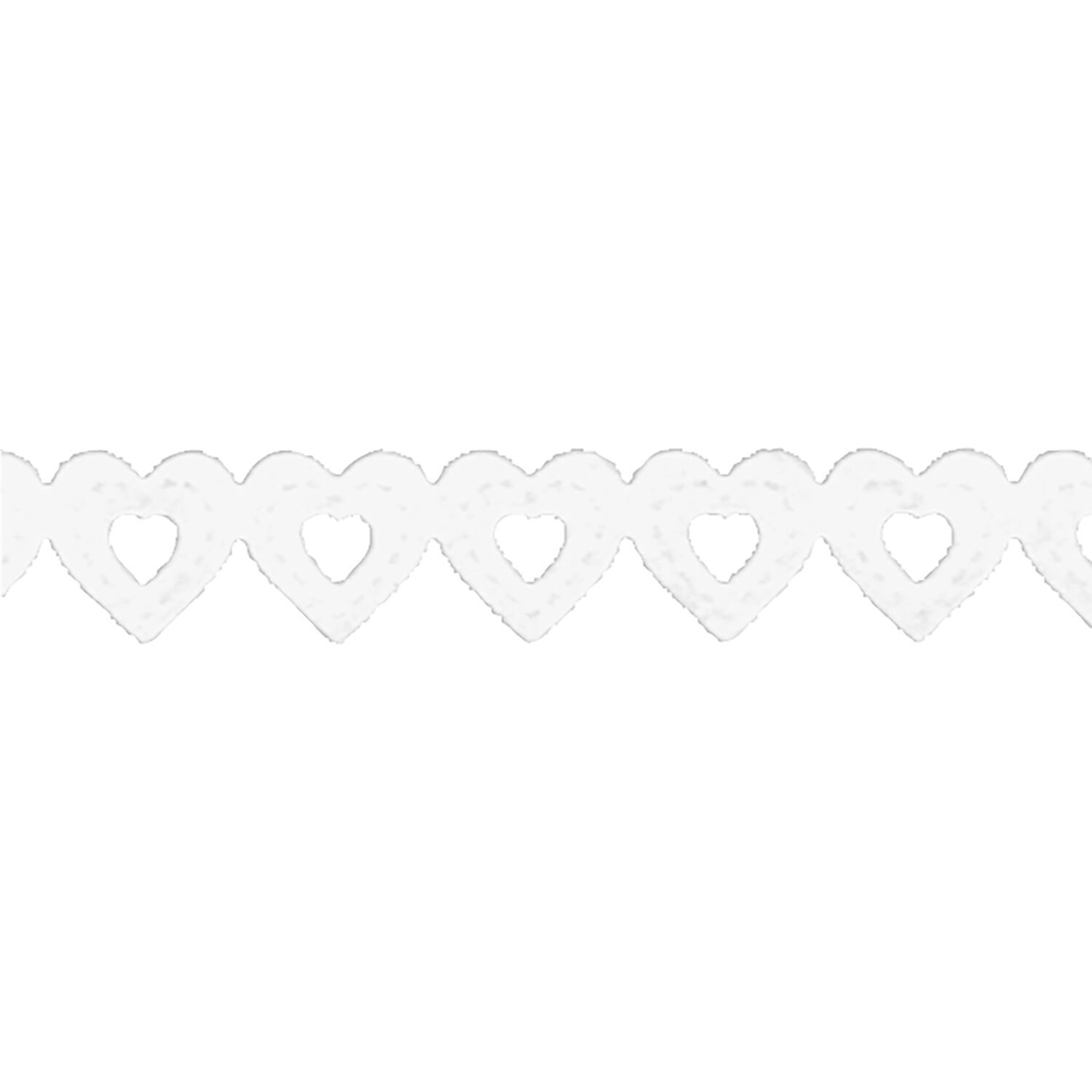 NEU Papierspitze selbstklebend, 2 m x 8 mm, Herzen Wei� Bild 2