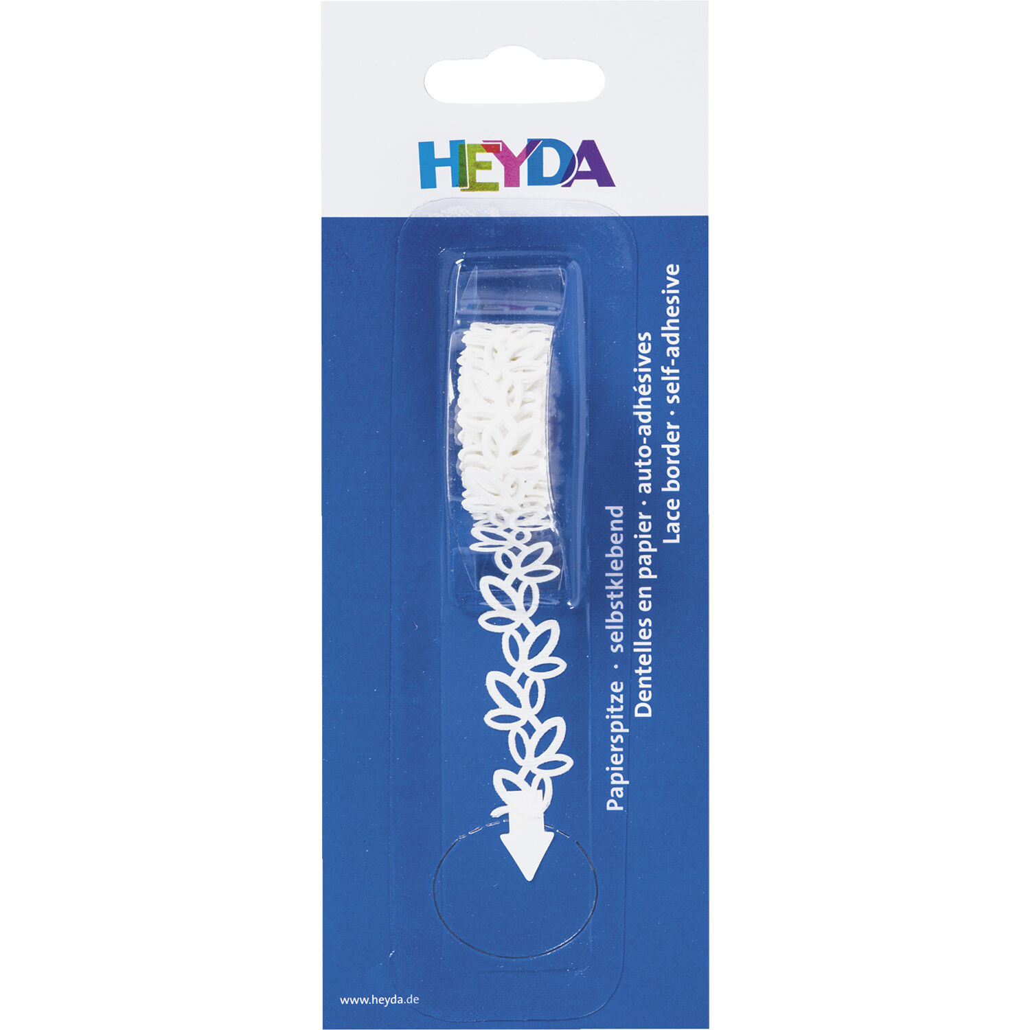 NEU Papierspitze selbstklebend, 2 m x 14 mm, Bl�tter Wei�