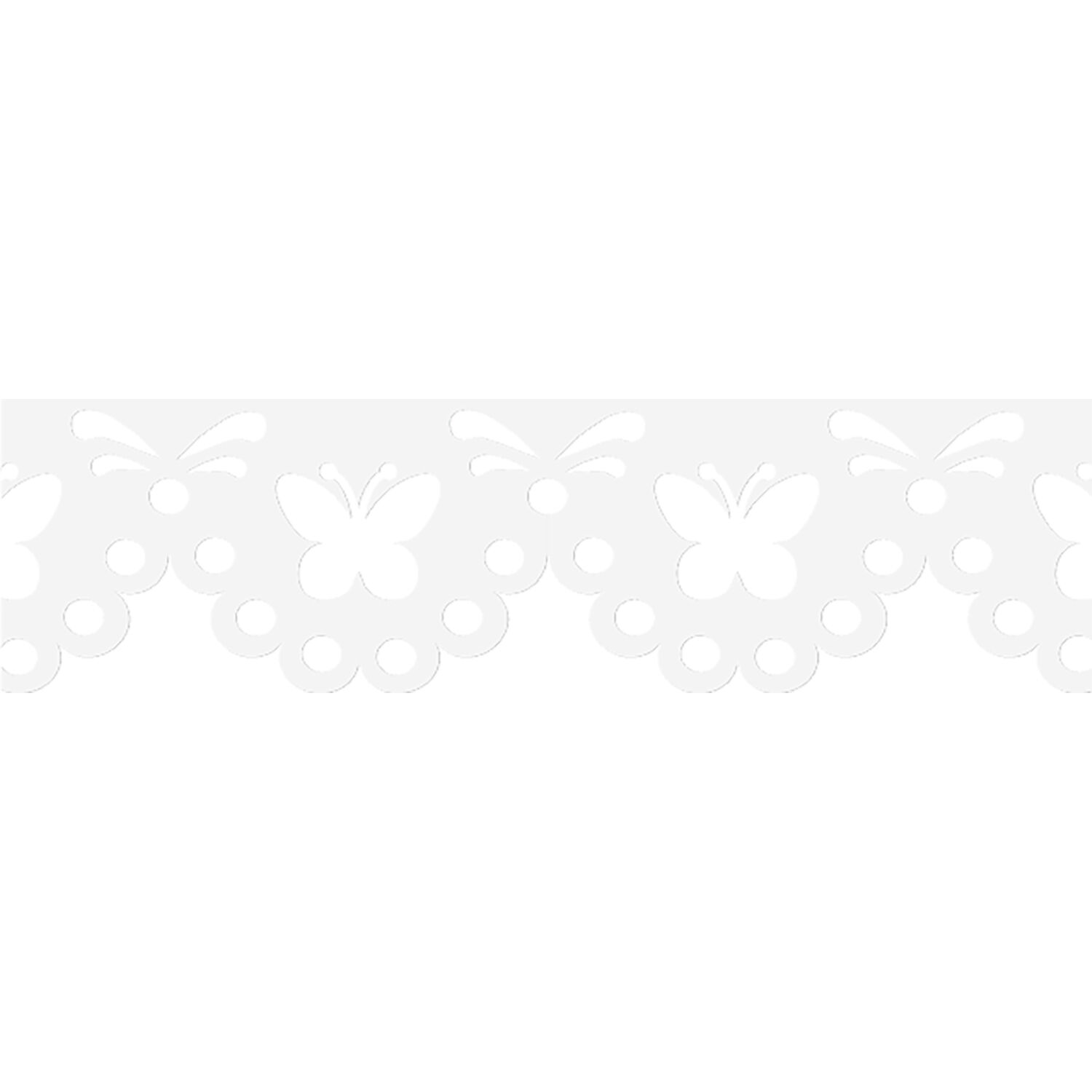 NEU Papierspitze selbstklebend, 2 m x 12 mm, Schmetterling Wei� Bild 2
