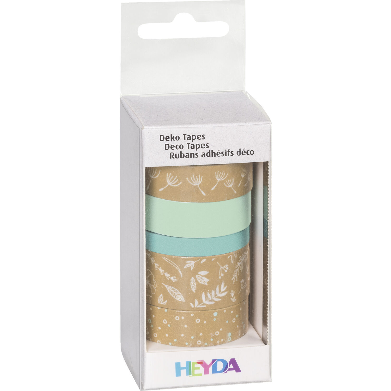 NEU Deko Tape / Klebeband, 5 Rollen, Natur Bl�tter Blau Bild 2