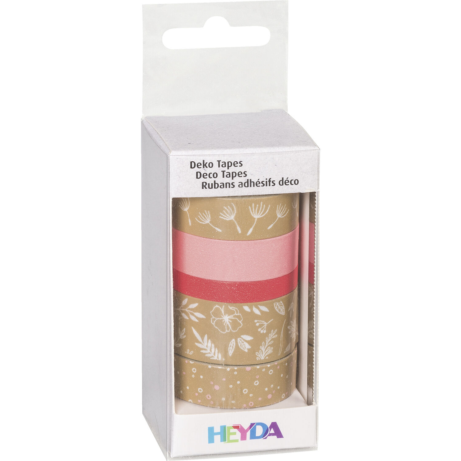 NEU Deko Tape / Klebeband, 5 Rollen, Natur Bl�tter Rot Bild 2
