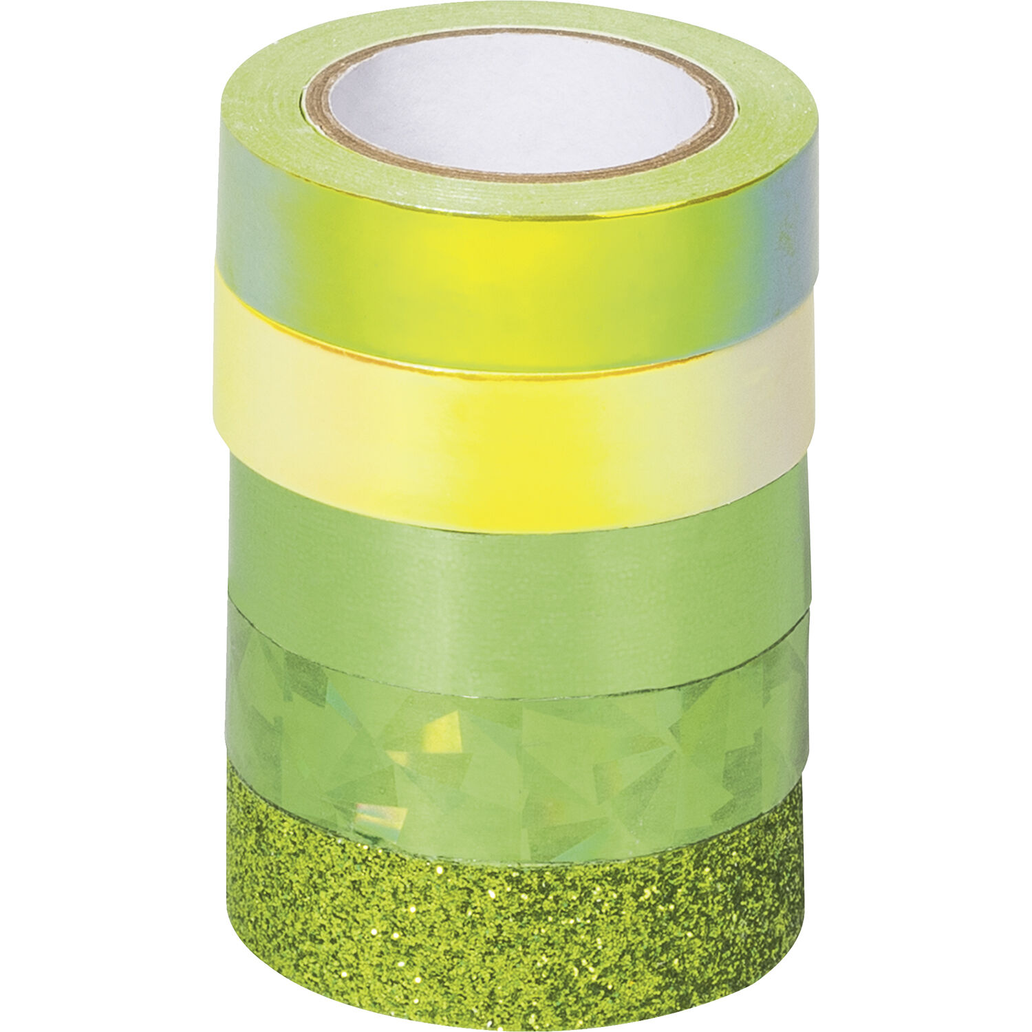 NEU Deko Tape / Klebeband, 5 Rollen, Effekt Mix Basic Gr�n