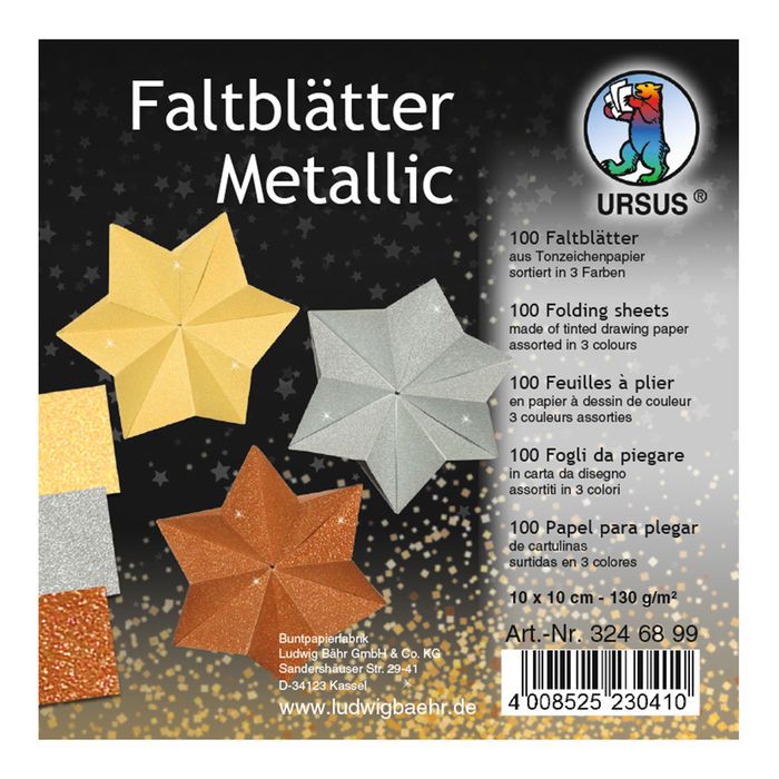 Faltbl�tter Metallic, 10x10cm, 100 St�ck