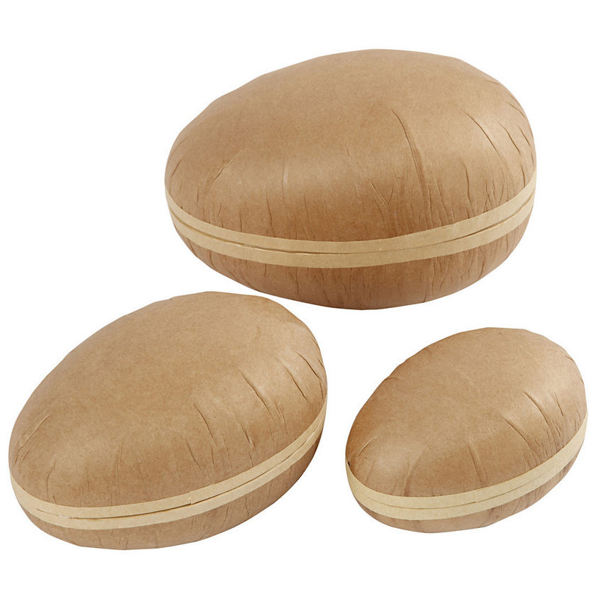 Eier aus Karton, Au�en Braun, Innen Wei�, 2-teilig, 3 Gr��en Bild 2