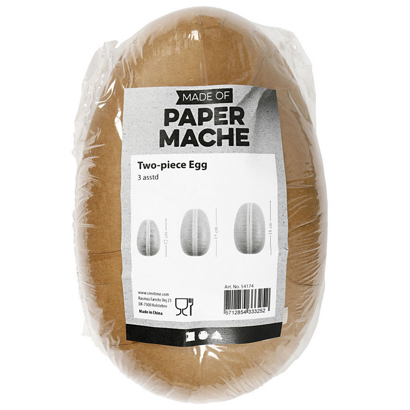 Eier aus Karton, Au�en Braun, Innen Wei�, 2-teilig, 3 Gr��en