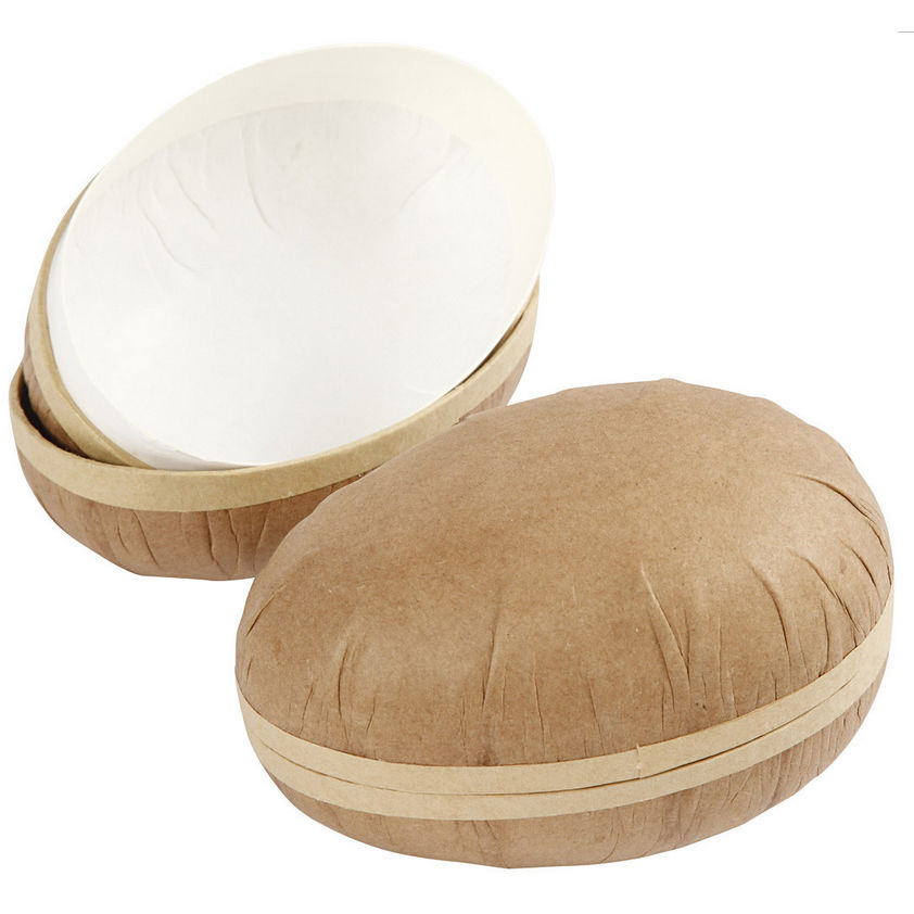 Eier aus Karton, Au�en Braun, Innen Wei�, 2 St�ck, 12cm Bild 2