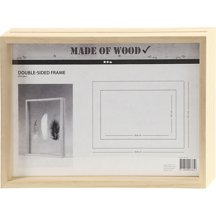 SALE TOP-SELLER Doppelrahmen aus Holz, 22,1 x 30,8 x 4,5 cm