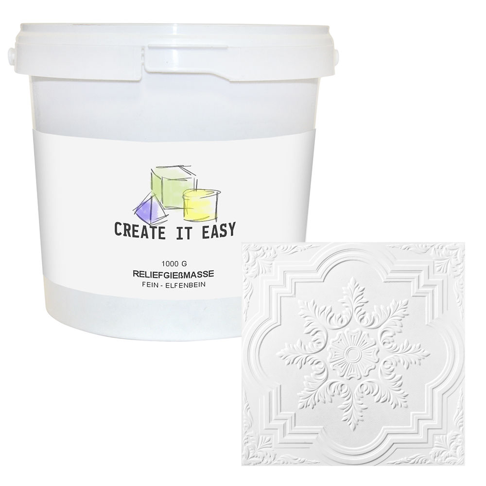 Create It Easy Reliefgie�masse, besonders fein, elfenbein, 5000g im wiederverschlie�baren Kunststoffeimer