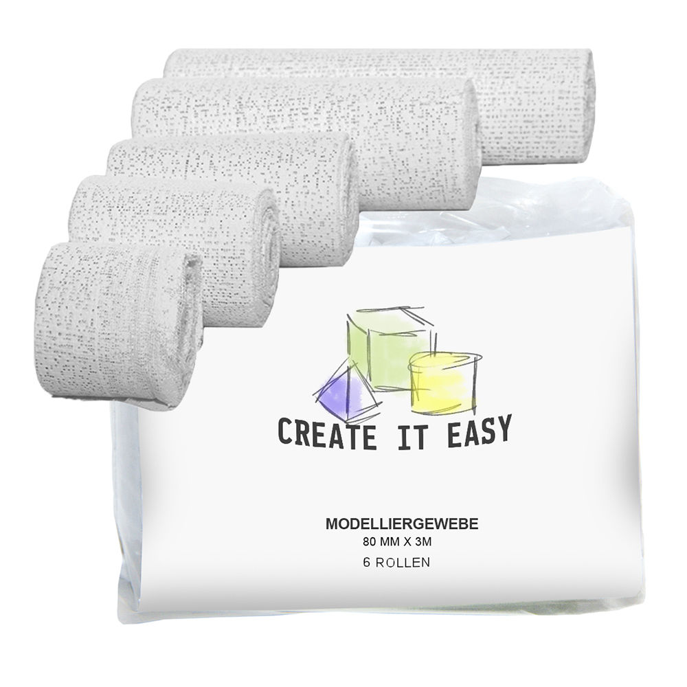 Create It Easy Modelliergewebe / Gipsbinden, 8cm breit, 3m lang, 6 St�ck
