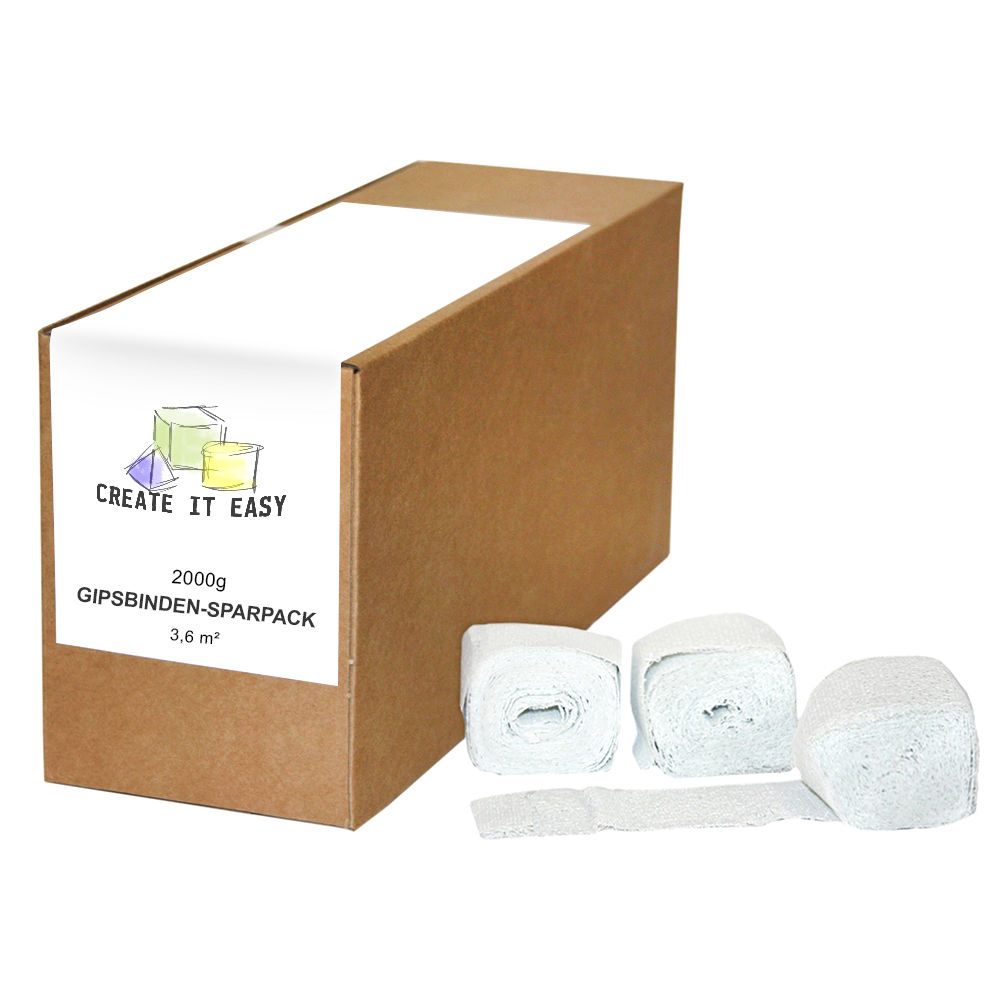 Create It Easy Sparpack Modelliergewebe / Gipsbinden, Box mit 2kg, unterschiedliche L�ngen und Breiten