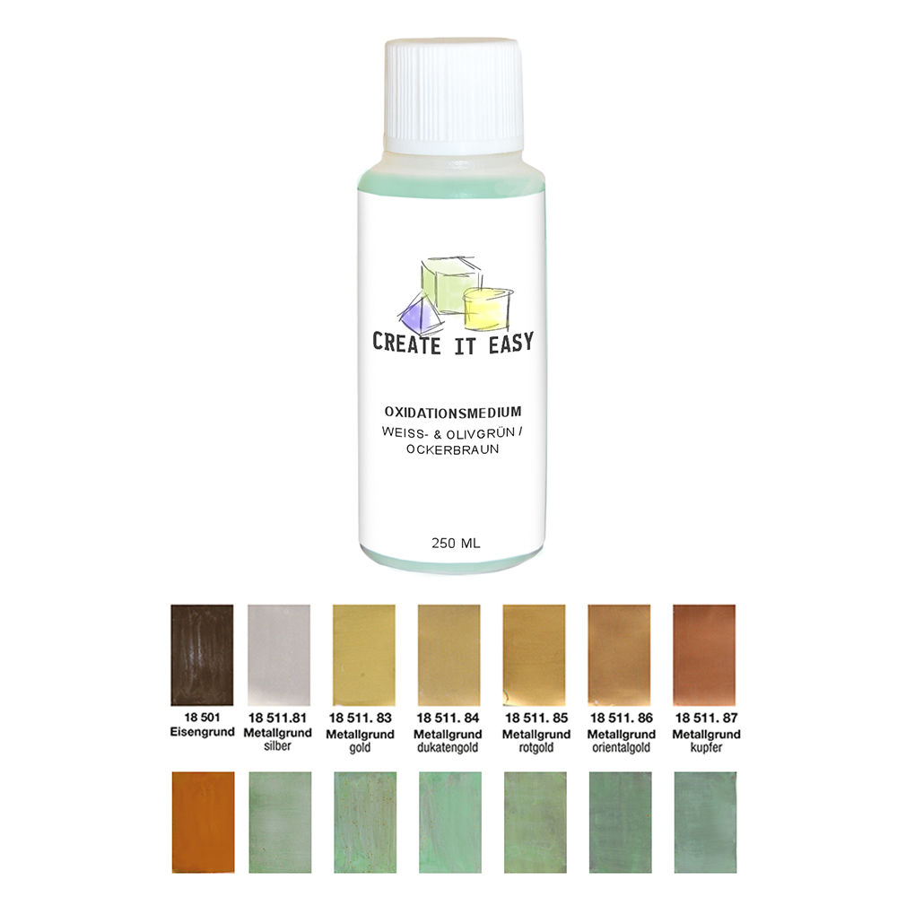 Create It Easy Oxidationsmedium, 250 ml, Wei�- & Olivgr�n / Ocker-Braun