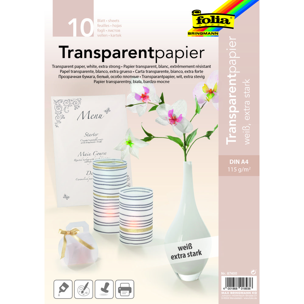 Transparentpapier 115g/m�, DIN A4, 10 Blatt, wei�